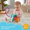 Fisher-Price - Mon Petit Hérisson Sensoriel - Peluche Éveil des Sens de Bébé - 8 Textures, 3 Sons - Boucles Attache-Jouets - 