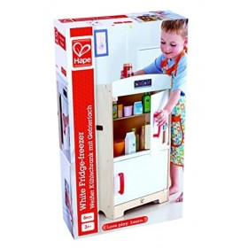 Hape- Jeu dImitation en Bois-Cuisine-Réfrigérateur, E3153, Blanc