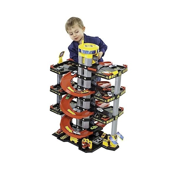 MOLTO | 6 etages Parking pour Les Enfants avec Garage, rampes, Linge, Ascenseur, Station-Service et Zone ennuyeuse | Toys édu