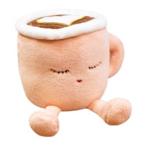 SWZY Peluche Tasse de Café, Stuffed Animaux Tasses à Café, Jouets en Peluche Créatif Peluche Café, Oreillers en Peluche Doux 