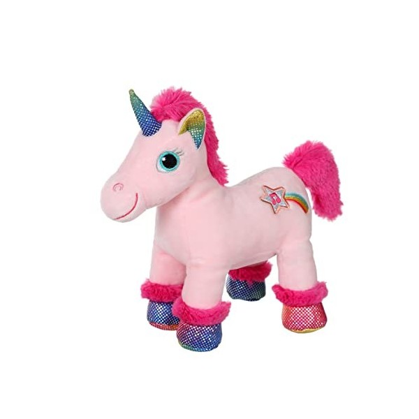 Gipsy Toys - Peluche Licorne sonore Lica Bella 22 cm Blanche et Rose - Peluche Lavable pour Enfants - Boitier Piles Amovible 