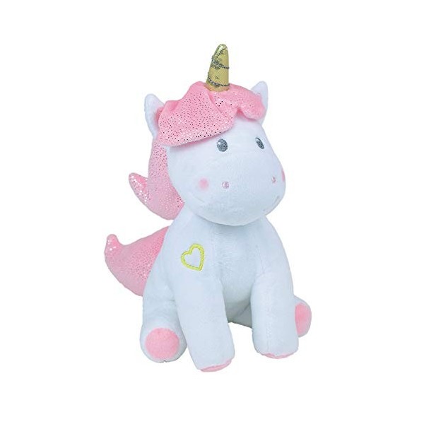 JEMINI 023755 Licorne Peluche +/- 24 cm Musicale et Lumineuse