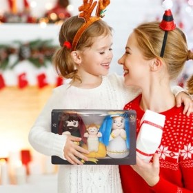 Lot De 3 Poupées en Peluche De La Nativité, Peluches À Câliner Jésus, La Vierge Marie Et Le Saint-Père, Figurines De Sauveur 