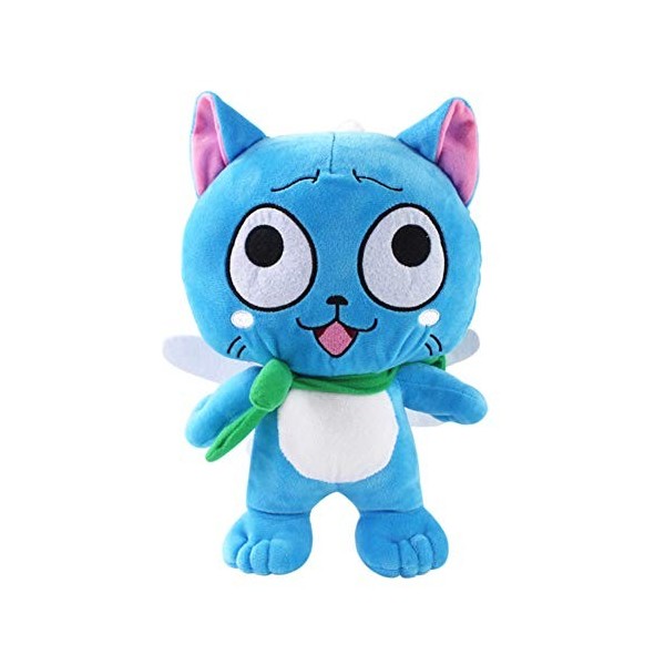 Happy Fairy Tail Peluche Animaux en Peluche Animal Mignon Chat Happy Blue Toy Collection Anime Cosplay Poupée Peluche Anime P