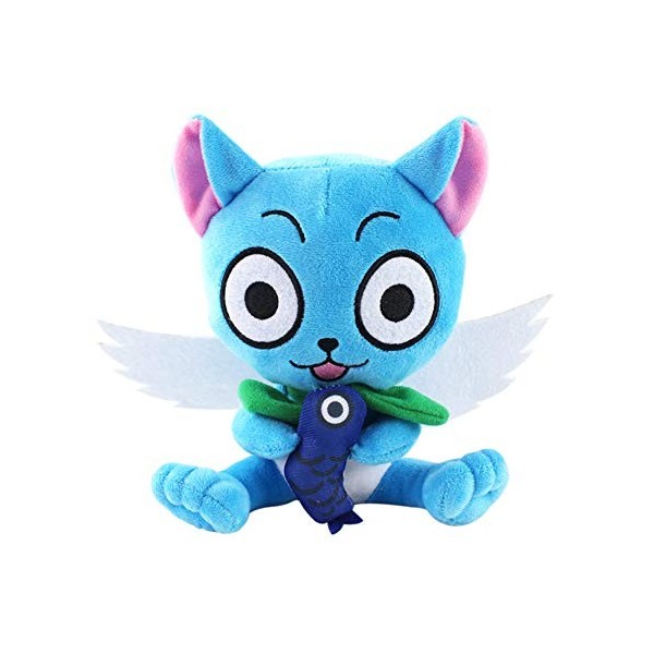 Happy Fairy Tail Peluche Animaux en Peluche Animal Mignon Chat Happy Blue Toy Collection Anime Cosplay Poupée Peluche Anime P