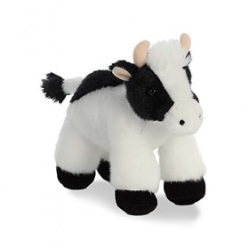 Aurora, 12766, Mini Flopsie Vache, 20 cm, Peluche, Noir et Blanc