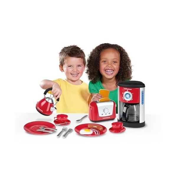 Casdon Morphy Richards Kitchen Set , Toy Kitchen Appliances For Children Aged 3+ , Includes Toaster, Coffee Maker, Kettle & M