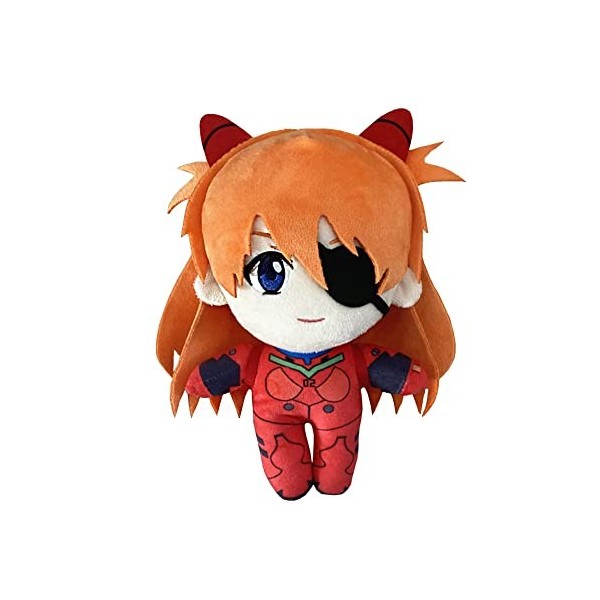 Jiumaocleu Figurine Ayanami Rei en peluche douce - 20 cm de long - Style cheveux longs - Pour garçons et filles