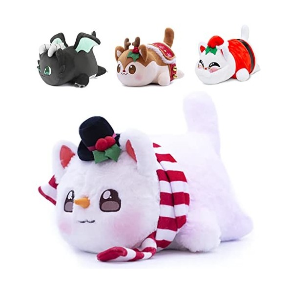 WENLIANG Meow Meow Plushie,Aphmau Kawaii en Peluche, Meemeows Cat Food Stuffed Plush Gifts,Meemeows Chat en Peluche pour Enfa