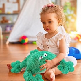 itrimaka Grenouille farcie, Peluche Animal Grenouille Farcie, 60 cm Snuggly étreignant Peluche Oreiller Mignon et Doux Grenou