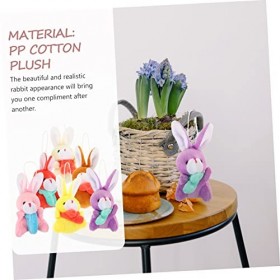 DIKACA 6 Pièces en Peluche Lapin Pendentif Animaux Jouets Lapin en Peluche Lapins en Peluche en Peluche Lapin en Peluche Joue