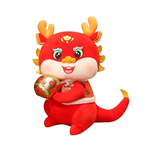 BRULEA Peluche Dragon du Zodiaque | Poupée Mascotte | Adorable Peluche de Dragon du Zodiaque Rouge Porte-Bonheur, Cadeaux da