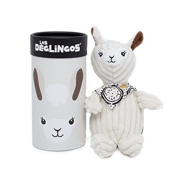 LES DÉGLINGOS - Petit Simply MUCHACHOS Le Lama en Boite - Ecru - Peluche Ultra Douce - Idée Cadeau - Utilisable dès la Naissa