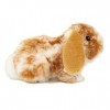 Teddy Hermann 93730 Peluche Lapin bélier avec Rembourrage recyclé Marron Clair/Blanc 23 cm