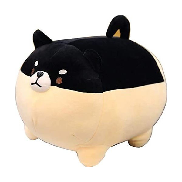 Shiba Inu - Jouet en peluche pour chien Corgi Kawaii - Cadeau pour fille et garçon 40,6 cm, noir 