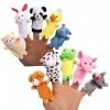 thematys Lot de 10 marionnettes à doigts en peluche | poupées animaux | enfants | bébés | jouets | bébés | figurines danimau
