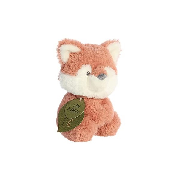 Aurora World- Aurora, 23365, Ebba Baby Eco Francis Renard hochet, 15cm, Peluche éco-Responsable, Brun, Brown