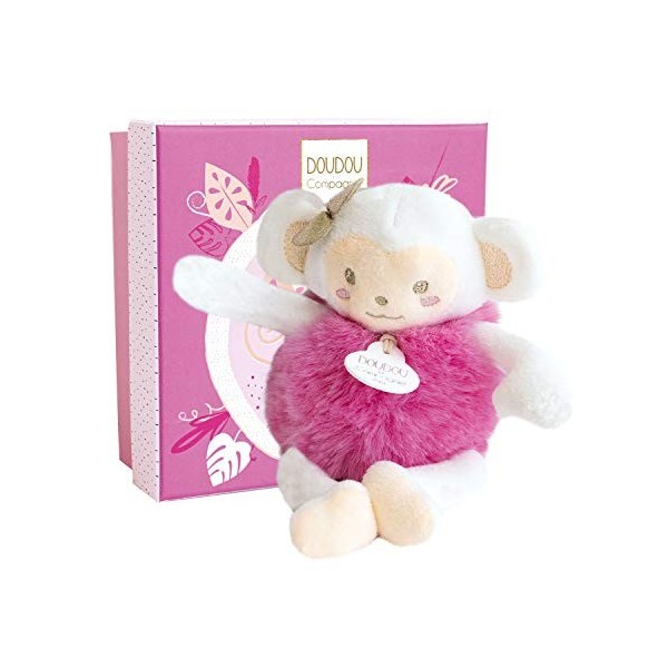 Doudou et Compagnie - Peluche Singe Ouistiti - 15cm - Rose/Marron - Minizoo - DC3523