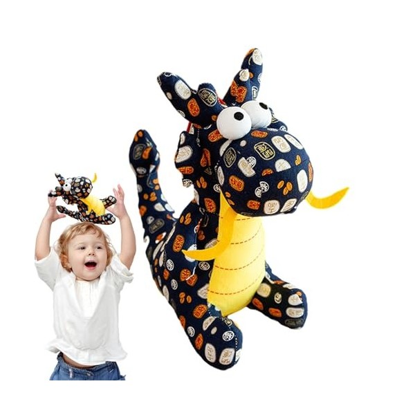 BRULEA Animal en Peluche Dragon Rouge - Jouets en Peluche du Zodiaque Floral | Peluche Dragon du Zodiaque Chinois, Jouet en P