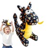 BRULEA Animal en Peluche Dragon Rouge - Jouets en Peluche du Zodiaque Floral | Peluche Dragon du Zodiaque Chinois, Jouet en P