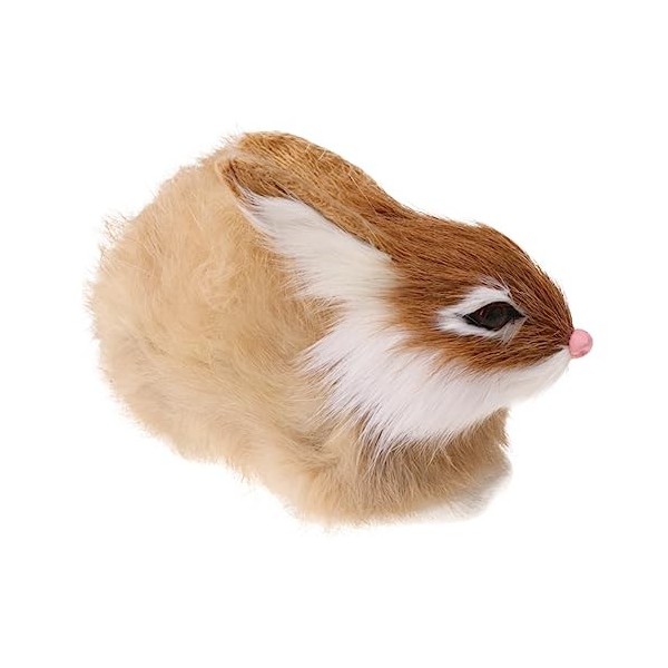 Gadpiparty 1 Pc Decoration Voiture Jouets Décoration Voiture Mini Lapin en Peluche Jouet De Lapin De Simulation Modèle Blanch