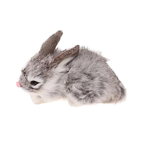 Gadpiparty 1 Pc Decoration Voiture Jouets Décoration Voiture Mini Lapin en Peluche Jouet De Lapin De Simulation Modèle Blanch