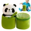 Animaux en peluche panda, panda peluche avec jouet de bambou, 2 en 1 simulation mignonne pp coton en coton Panda Soft Skin Fr