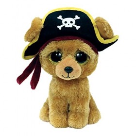 Ty Beanie Boos-Peluche Rowan Le Chien Pirate 15 cm-TY36492, TY36492, Marron, 15cm