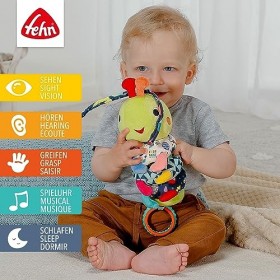 Fehn COLOR Friends Peluche Musicale en Forme de Chenille, avec Mélodie de la Berceuse de Brahms pour aider à S’endormir à la 