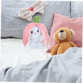 Warmhm Fraise Chat Abeille Fraise Peluche Poupée Coton Enfant Oreiller Le Chat en Peluche Adault en Peluche Chiens pour Enfan