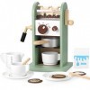 GAGAKU Ensemble de Jeu de Machine à café en Bois avec Moulin, Set de Jouets de Machine à café en Bois pour Cuisine avec Acces