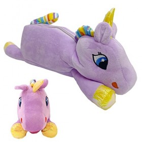 Edenpack Jolie trousse à crayons licorne en peluche pour enfants - Trousse de rangement pour cosmétiques, maquillage, bureau,