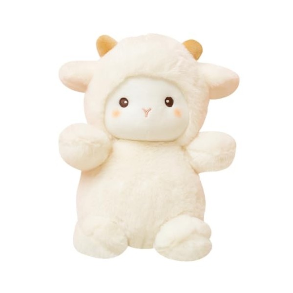 ERINGOGO Jouet en Peluche en Laine Jouet Animal en Peluche Poupée Chambre Mouton Coussin Câlin Peluche Copain Mouton Peluche 