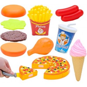 Toyland Ensemble de Jeu à Desserts 12 pièces Comprend: 4 Glaces, 2 Glaces, 3 Beignets et 3 gâteaux - Simulation de Nourriture