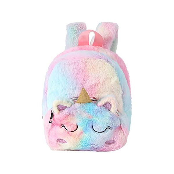 HIFOT Licorne Sac à Dos pour Enfants, Mignon Cartable Rose Souple Maternelle Peluche Sac école Licorne Cadeaux pour Fille Bou