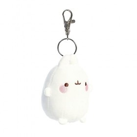 AURORA- Aurore, 14223, Porte-clés Molang, 10,2 cm, Peluche Lapin, Blanc