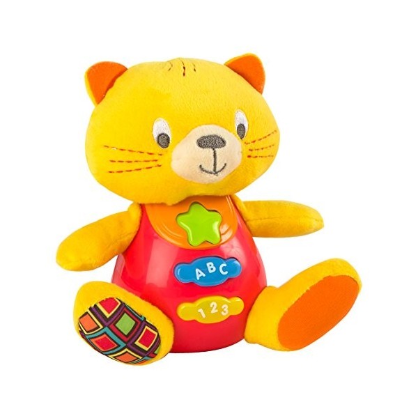 WinFun – Peluche pour bébé Qui Parle en Espagnol et Diffuse des lumières de Couleurs ColorBaby 85178 Chat