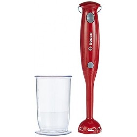 Theo Klein - 9566, mixeur à main Bosch, rouge, réplique I Safe pour enfants avec lames rotatives et carafe à mesurer I pour e