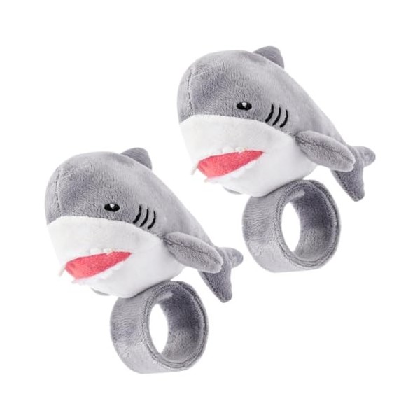 Abaodam Bracelet À Gifle en Forme De Requin 2 Pièces en Peluche Animal en Peluche Bracelet À Pression Cadeau De Fête dannive