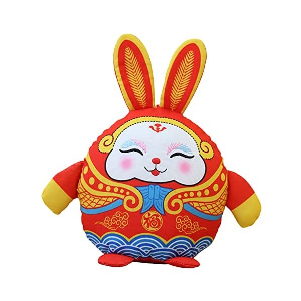 ABOOFAN 2023 Peluche Lapin Poupée Lapin Figurine Jouet Année du Lapin Poupée Chinois Nouvel an Lapin Poupée Zodiaque Lapin Jo