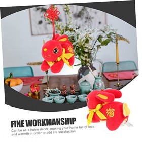 TOPBATHY 2 Pièces Petite Poupée De Lapin Jouets du Nouvel an Chinois Poupées pour Enfants Figurines De Lapin en Peluche Jouet