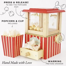 Le Toy Van - TV318 - Jeu éducatif Toy Popcorn Machine, 3 ans, jouet Montessori pour jouer au film, jeux interactifs, jeu de r