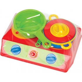 Gowi - 454-95 - Jeu Dimitation - Cuisine - 2 Feux + Accessoires - 6 Pièces