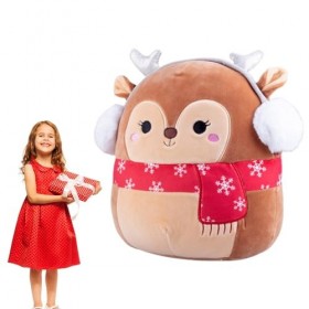 Beedozo Oreiller en Peluche d’élan,Oreiller de Noël en Peluche Renne Animal Plushie - Jouet en Peluche danimal en Peluche de