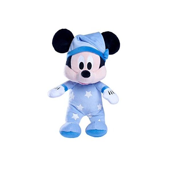 Simba Disney 6315870349 Peluche Mickey Mouse 25 cm Glow in The Dark Peluche Mickey Mouse, Jouet pour bébé, Doudou, réconforta