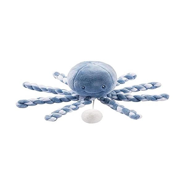 Nattou Peluche Musicale Poulpe, Mélodie "La-Le-Lu", Pour Nouveaux-Nés et Bébés Prématurés, 23 cm, Lapidou, Turquoise/Vert Men