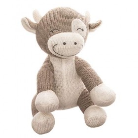 BABY HUG- Sitting Cow Hug Me 3831118800162 Peluche en Forme de Vache Assis 23 cm A19, Beige, Naturel