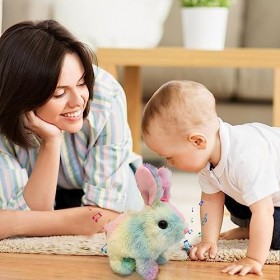 Jildouf Jouets musicaux en Peluche Lapin | Jouet en Peluche Animal Parlant - Jouets musicaux interactifs en Peluche parlants,