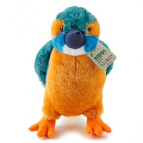 Zappi Co Peluche de Martin-Pêcheur 27cm - Vivant, Doux, Jouet Écologique, Parfait pour Le Jeu Inspiré par la Nature des Enf
