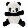 LYEAA Sac à dos panda en peluche avec bandoulière réglable et multifonctionnel pour la maternelle, noir/blanc, 370.00x210.00x